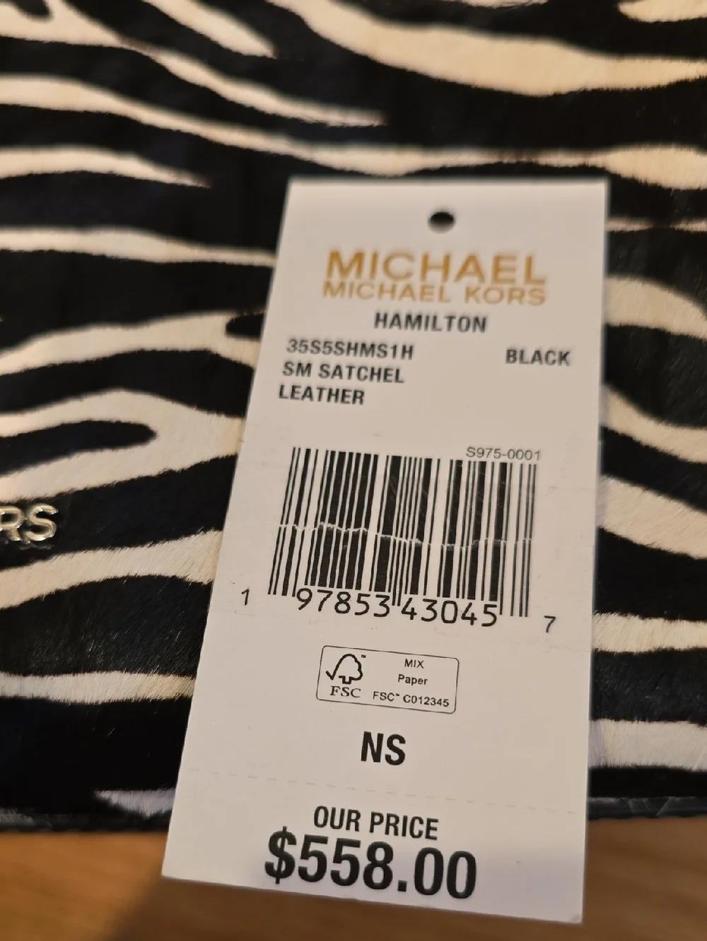 Michael Kors Zebra-Print Satchel & Wallet Set NWT - Picture 9 of 14